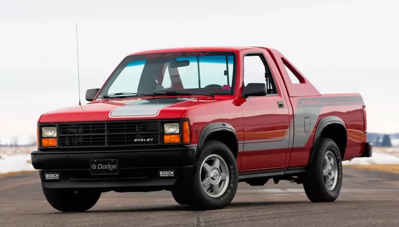 A Dodge Shelby Dakota with less than 6,000 miles will be auctioned off