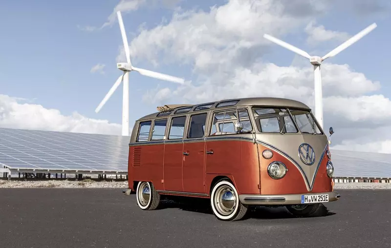 An original VW Microbus converted from eClassics to EV.