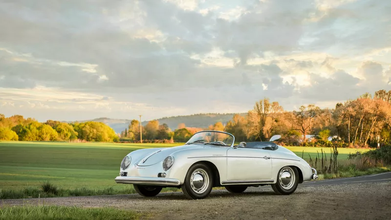 1958 Porsche 356A Speedster on a trailer