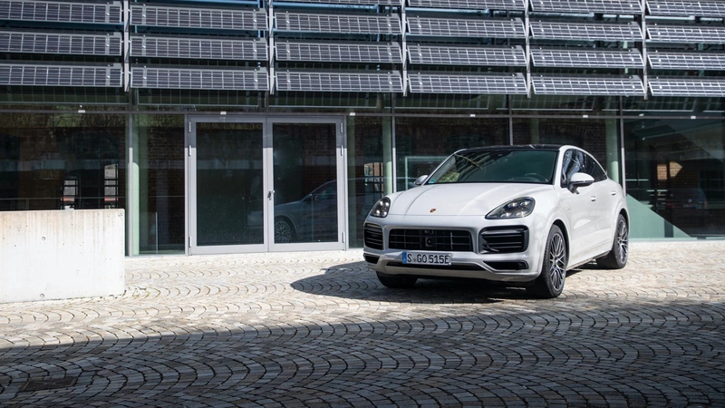 A plug-in hybrid model of the 2021 Porsche Cayenne with a higher-capacity battery pack.