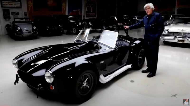 A rare 1965 Shelby 427 Cobra Competition in Jay Leno's garage.