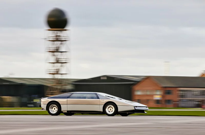 A restored Aston Martin Bulldog hits 162mph during a test drive.