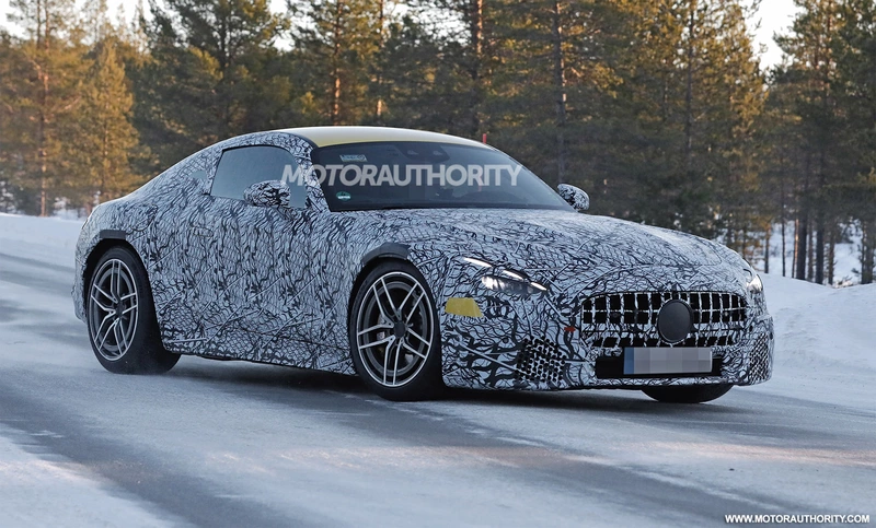 Spy shots of the 2023 Mercedes-Benz AMG GT: a first look at the updated sports car.