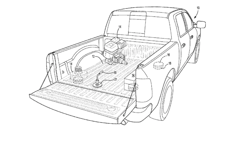 Ford patents magnetic truck bed.