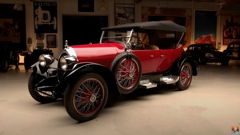 1920 ReVere-Duesenberg, a four-seater with a unique engine, was featured in Jay Leno's Garage.